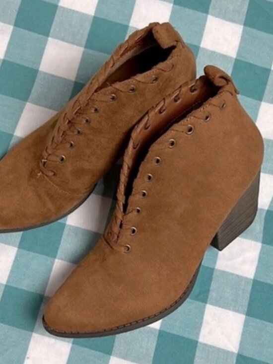 Shoes - Coconuts by Matisse Tan Suede Booties 6.5 Western Boho Ankle Boots